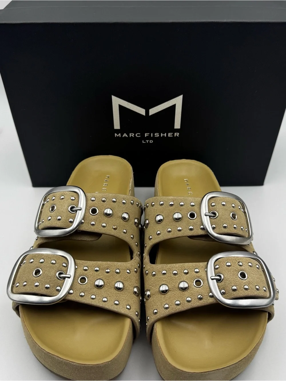 NEW Mc Fisher Sayge Size 5 M Leather Suede Platform Studded Boho Sandals $160